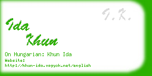 ida khun business card